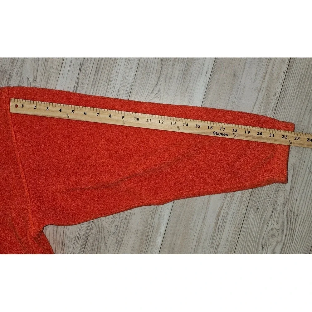 Eddie Bauer EBTEK Fleece Pullover Men's L Orange 1/4Zip Y2K ‎ #61642